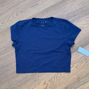Navy Girls' Cropped Tee